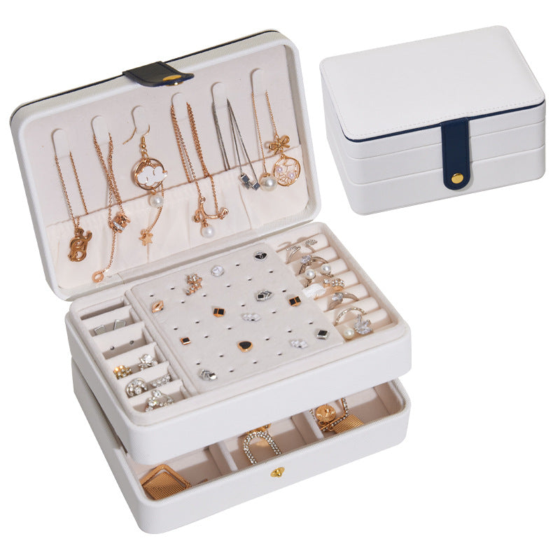 BOÎTE À BIJOUX CRÉATIVE EN CUIR PU MULTICOUCHE BOÎTE DE RANGEMENT DE BIJOUX