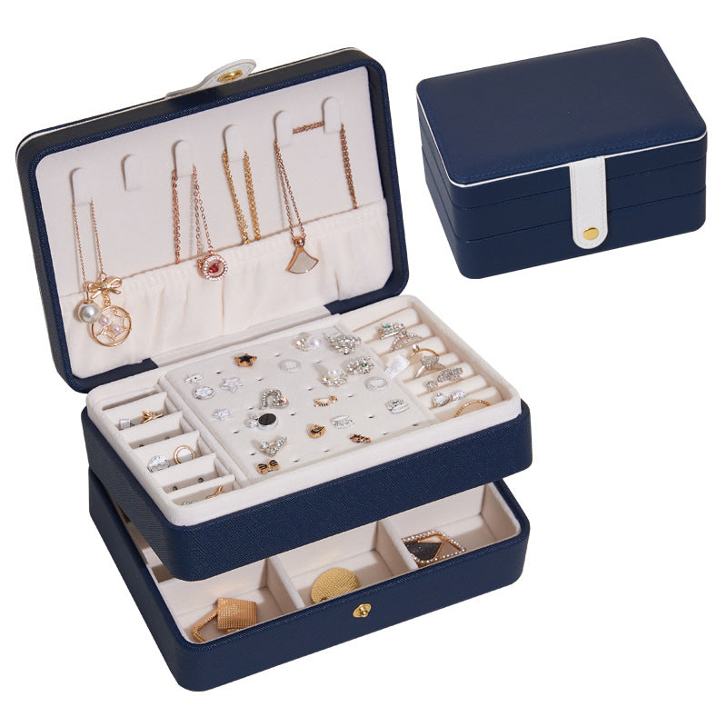 BOÎTE À BIJOUX CRÉATIVE EN CUIR PU MULTICOUCHE BOÎTE DE RANGEMENT DE BIJOUX