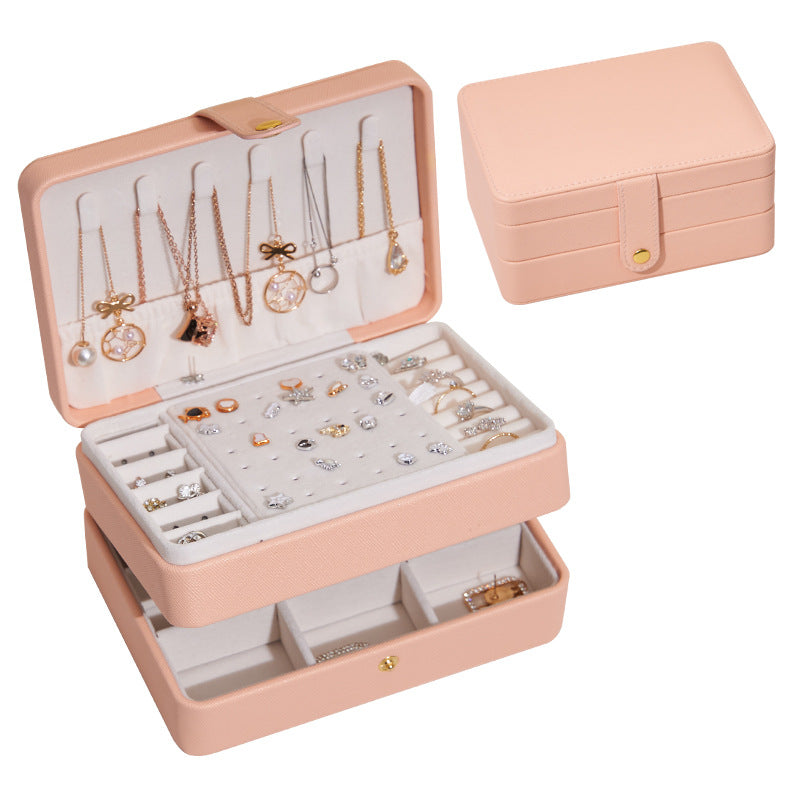 BOÎTE À BIJOUX CRÉATIVE EN CUIR PU MULTICOUCHE BOÎTE DE RANGEMENT DE BIJOUX