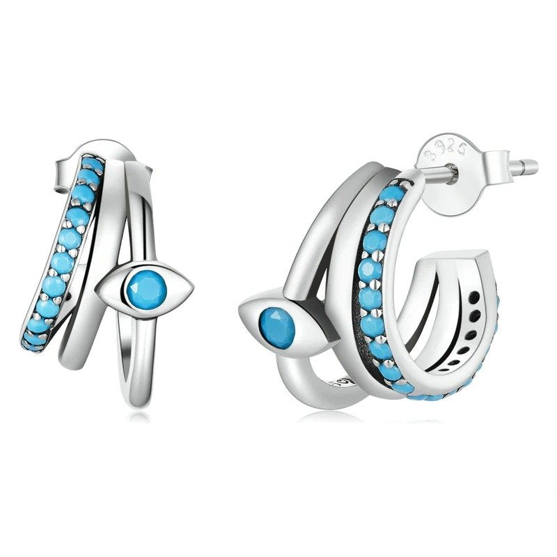 Boucles d'oreilles multicouches œil du diable