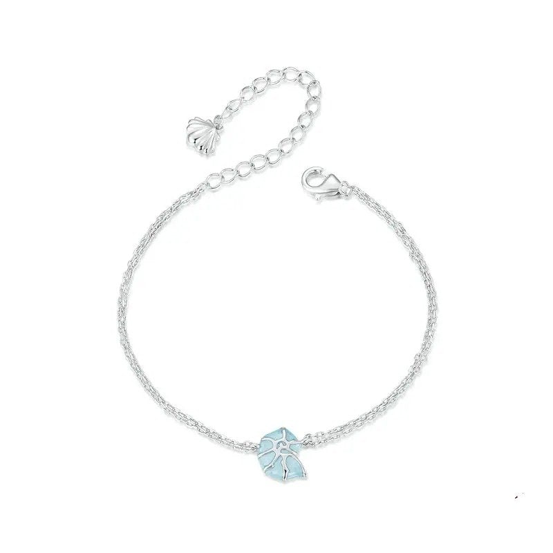 Bracelets à maillons en coquillage bleu