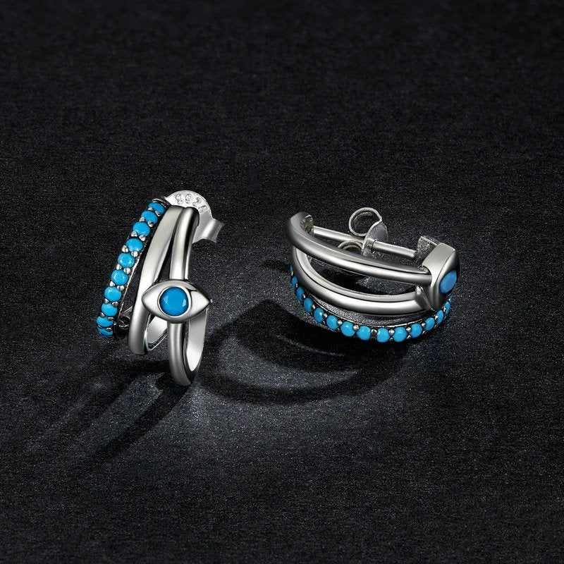 Boucles d'oreilles multicouches œil du diable