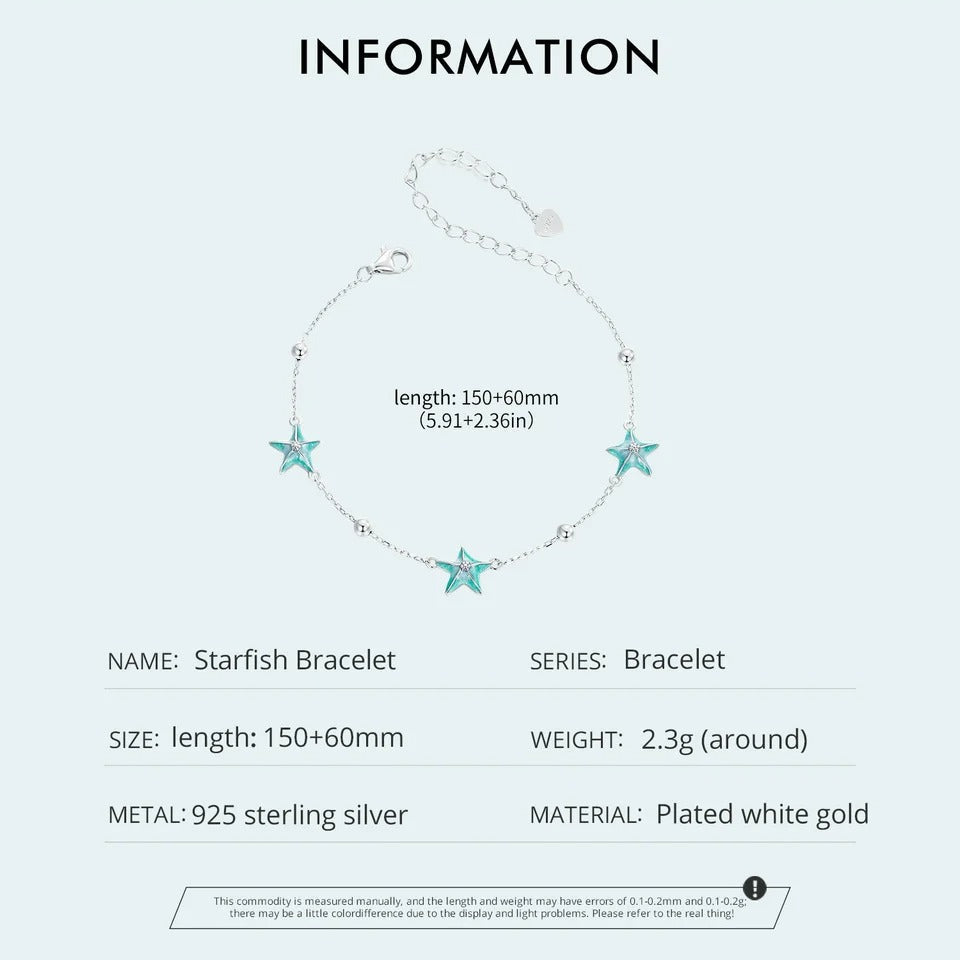 Bracelets à maillons étoile de mer dégradé bleu-vert