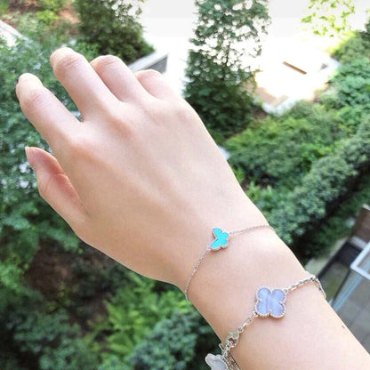 [Joyas Regalia]PULSERA MARIPOSA TURQUESA PLATA