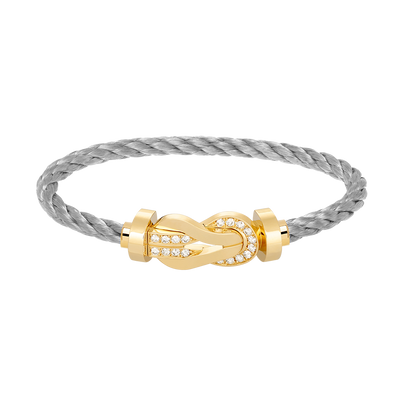 [Joyas Regalia] PULSERA GRANDE DE OCHO FIGURAS CON HEBILLA DE MEDIO DIAMANTES EN ORO