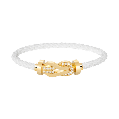 [Joyas Regalia] PULSERA GRANDE DE OCHO FIGURAS CON HEBILLA DE MEDIO DIAMANTES EN ORO