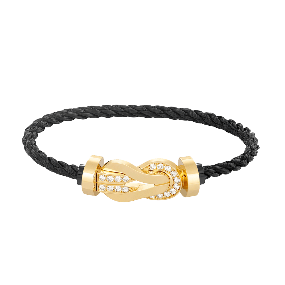 [Joyas Regalia] PULSERA GRANDE DE OCHO FIGURAS CON HEBILLA DE MEDIO DIAMANTES EN ORO