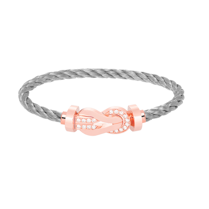 [Joyas Regalia] PULSERA GRANDE DE OCHO FIGURAS CON HEBILLA DE MEDIO DIAMANTES EN ORO ROSA