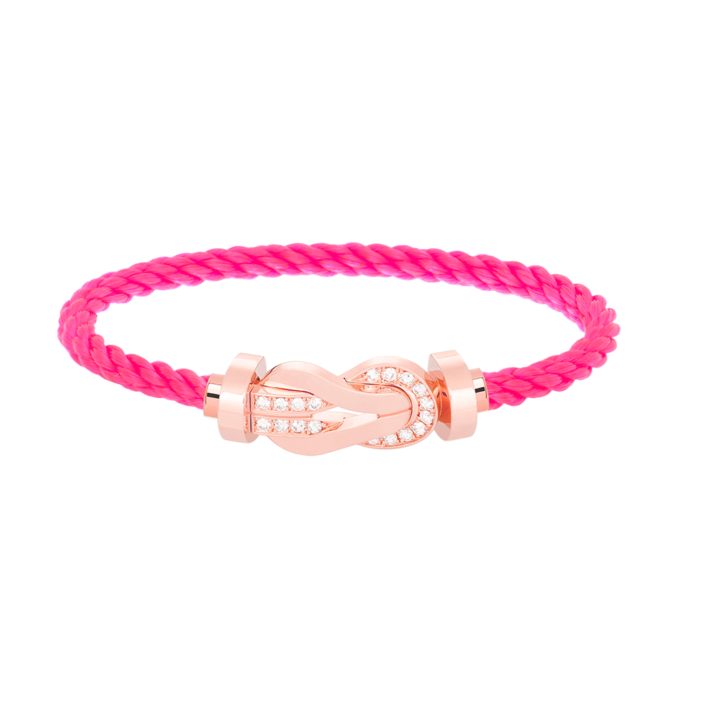 [Joyas Regalia] PULSERA GRANDE DE OCHO FIGURAS CON HEBILLA DE MEDIO DIAMANTES EN ORO ROSA