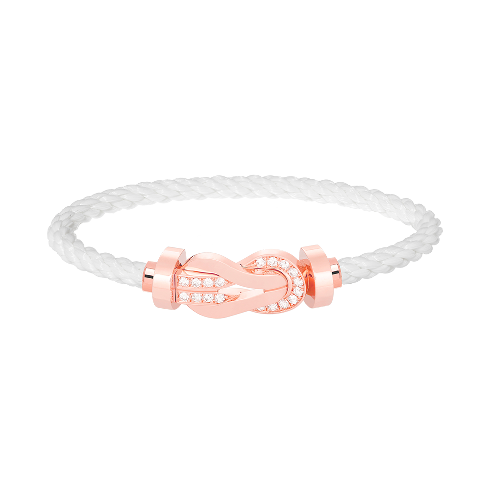 [Joyas Regalia] PULSERA GRANDE DE OCHO FIGURAS CON HEBILLA DE MEDIO DIAMANTES EN ORO ROSA