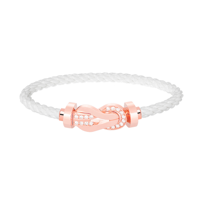 [Joyas Regalia] PULSERA GRANDE DE OCHO FIGURAS CON HEBILLA DE MEDIO DIAMANTES EN ORO ROSA