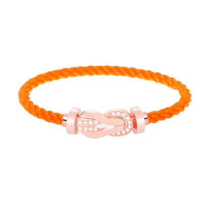 [Joyas Regalia] PULSERA GRANDE DE OCHO FIGURAS CON HEBILLA DE MEDIO DIAMANTES EN ORO ROSA
