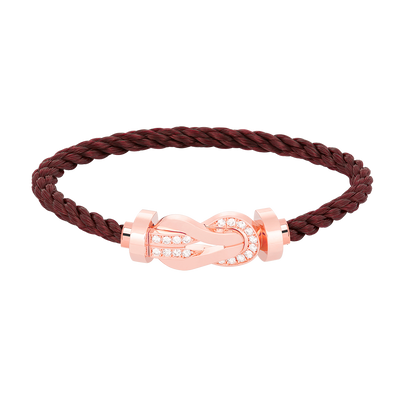 [Joyas Regalia] PULSERA GRANDE DE OCHO FIGURAS CON HEBILLA DE MEDIO DIAMANTES EN ORO ROSA