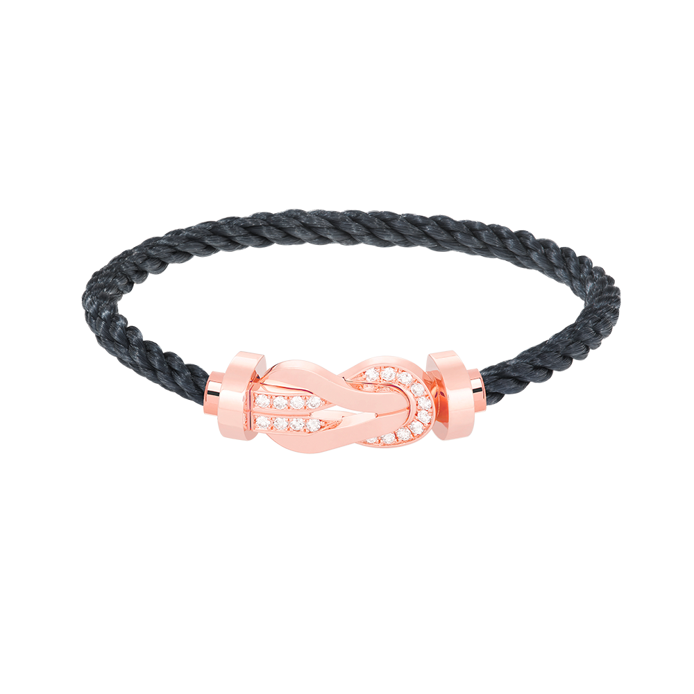[Joyas Regalia] PULSERA GRANDE DE OCHO FIGURAS CON HEBILLA DE MEDIO DIAMANTES EN ORO ROSA