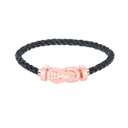 [Joyas Regalia] PULSERA GRANDE DE OCHO FIGURAS CON HEBILLA DE MEDIO DIAMANTES EN ORO ROSA