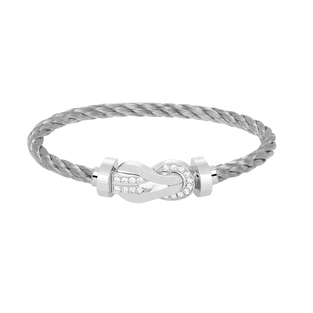 [Joyas Regalia] PULSERA GRANDE DE PLATA CON HEBILLA DE 8 FIGURAS Y MEDIO DIAMANTES