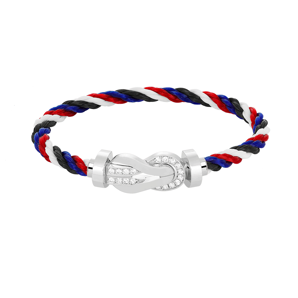 [Joyas Regalia] PULSERA GRANDE DE PLATA CON HEBILLA DE 8 FIGURAS Y MEDIO DIAMANTES