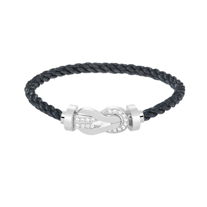 [Joyas Regalia] PULSERA GRANDE DE PLATA CON HEBILLA DE 8 FIGURAS Y MEDIO DIAMANTES