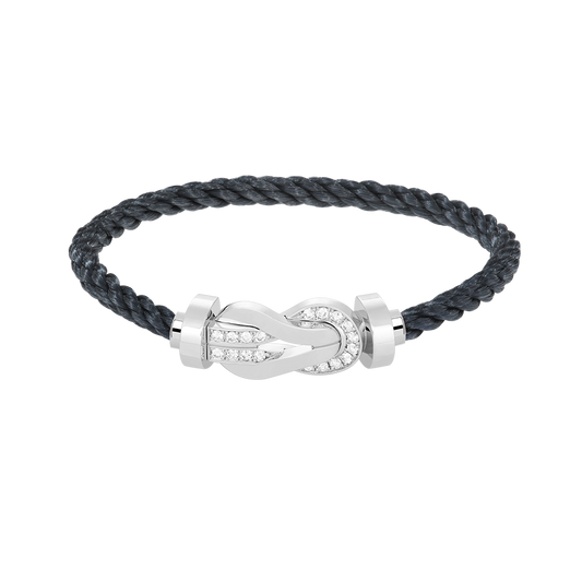 [Joyas Regalia] PULSERA GRANDE DE PLATA CON HEBILLA DE 8 FIGURAS Y MEDIO DIAMANTES