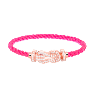 [Joyas Regalia] PULSERA CHANCE GRANDE CON HEBILLA DE 8 FIGURAS Y DIAMANTES COMPLETOS EN ORO ROSA
