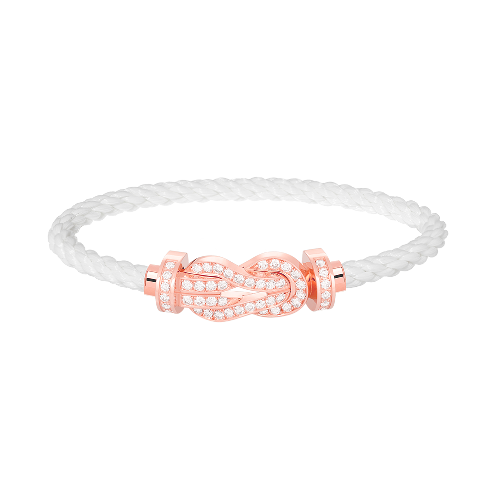 [Joyas Regalia] PULSERA CHANCE GRANDE CON HEBILLA DE 8 FIGURAS Y DIAMANTES COMPLETOS EN ORO ROSA