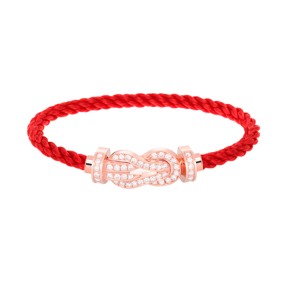 [Joyas Regalia] PULSERA CHANCE GRANDE CON HEBILLA DE 8 FIGURAS Y DIAMANTES COMPLETOS EN ORO ROSA