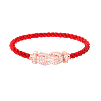 [Joyas Regalia] PULSERA CHANCE GRANDE CON HEBILLA DE 8 FIGURAS Y DIAMANTES COMPLETOS EN ORO ROSA
