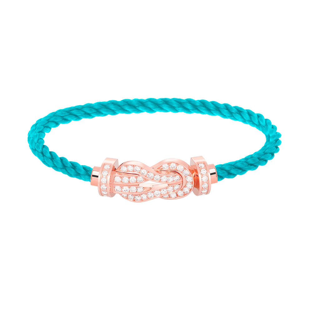 [Joyas Regalia] PULSERA CHANCE GRANDE CON HEBILLA DE 8 FIGURAS Y DIAMANTES COMPLETOS EN ORO ROSA