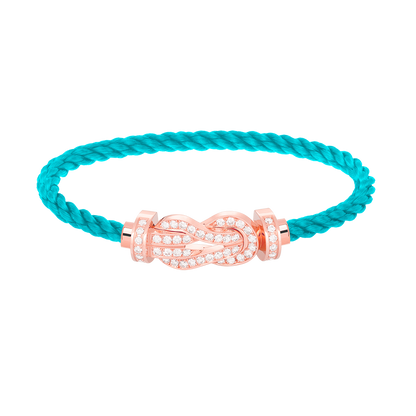 [Joyas Regalia] PULSERA CHANCE GRANDE CON HEBILLA DE 8 FIGURAS Y DIAMANTES COMPLETOS EN ORO ROSA
