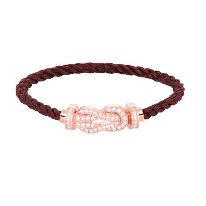 [Joyas Regalia] PULSERA CHANCE GRANDE CON HEBILLA DE 8 FIGURAS Y DIAMANTES COMPLETOS EN ORO ROSA