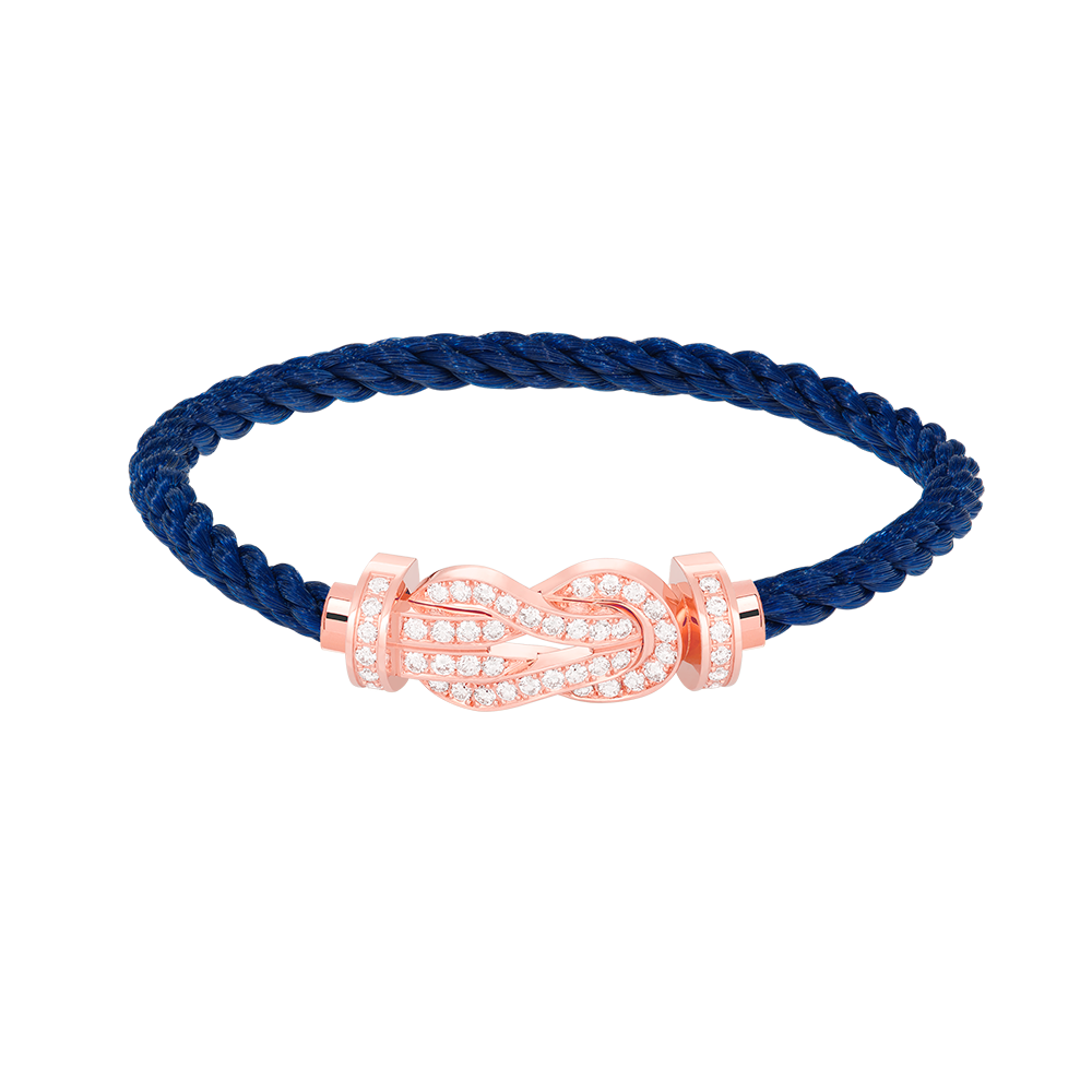 [Joyas Regalia] PULSERA CHANCE GRANDE CON HEBILLA DE 8 FIGURAS Y DIAMANTES COMPLETOS EN ORO ROSA