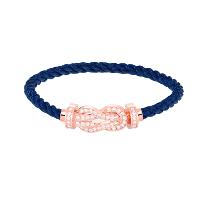 [Joyas Regalia] PULSERA CHANCE GRANDE CON HEBILLA DE 8 FIGURAS Y DIAMANTES COMPLETOS EN ORO ROSA