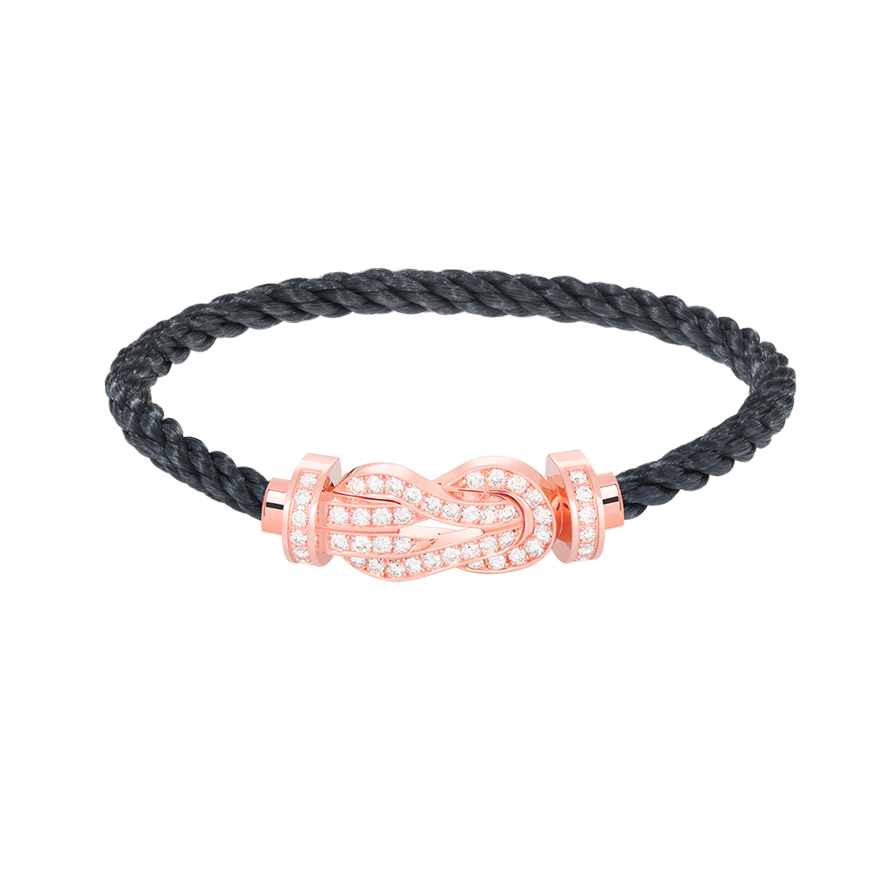 [Joyas Regalia] PULSERA CHANCE GRANDE CON HEBILLA DE 8 FIGURAS Y DIAMANTES COMPLETOS EN ORO ROSA