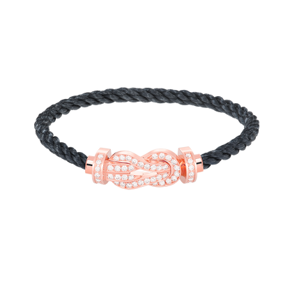 [Joyas Regalia] PULSERA CHANCE GRANDE CON HEBILLA DE 8 FIGURAS Y DIAMANTES COMPLETOS EN ORO ROSA