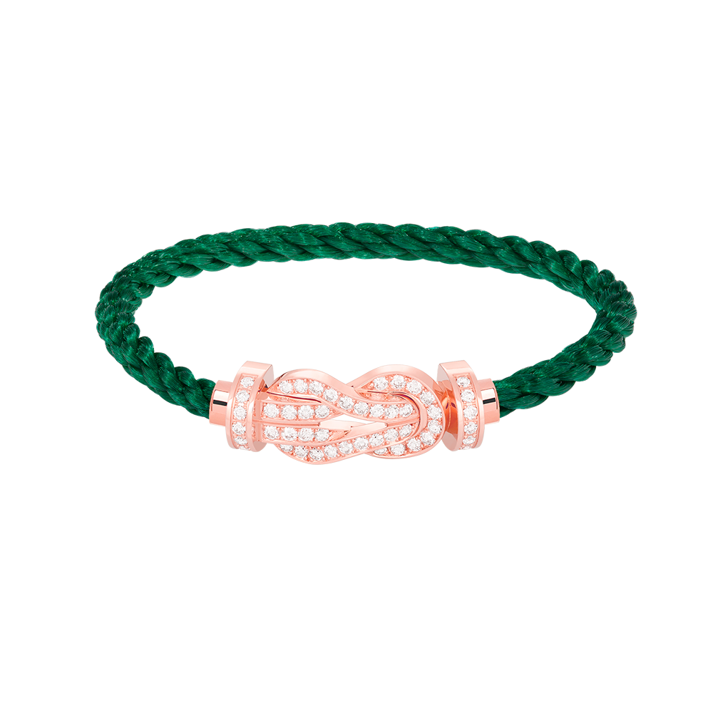 [Joyas Regalia] PULSERA CHANCE GRANDE CON HEBILLA DE 8 FIGURAS Y DIAMANTES COMPLETOS EN ORO ROSA