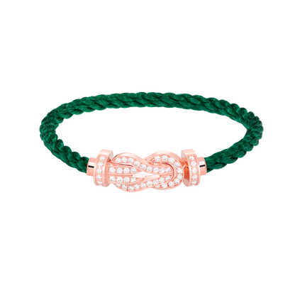 [Joyas Regalia] PULSERA CHANCE GRANDE CON HEBILLA DE 8 FIGURAS Y DIAMANTES COMPLETOS EN ORO ROSA