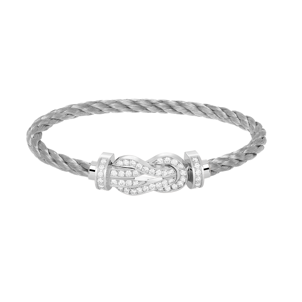 [Joyas Regalia] PULSERA DE PLATA CON HEBILLA GRANDE DE 8 FIGURAS Y DIAMANTES COMPLETOS