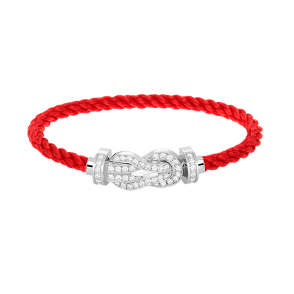 [Joyas Regalia] PULSERA DE PLATA CON HEBILLA GRANDE DE 8 FIGURAS Y DIAMANTES COMPLETOS