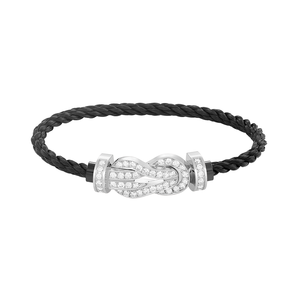 [Joyas Regalia] PULSERA DE PLATA CON HEBILLA GRANDE DE 8 FIGURAS Y DIAMANTES COMPLETOS