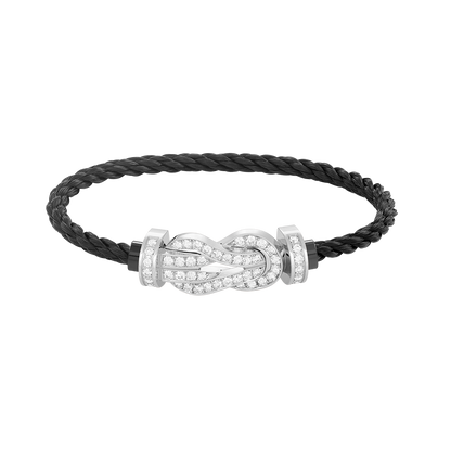[Joyas Regalia] PULSERA DE PLATA CON HEBILLA GRANDE DE 8 FIGURAS Y DIAMANTES COMPLETOS