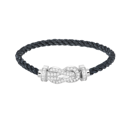 [Joyas Regalia] PULSERA DE PLATA CON HEBILLA GRANDE DE 8 FIGURAS Y DIAMANTES COMPLETOS