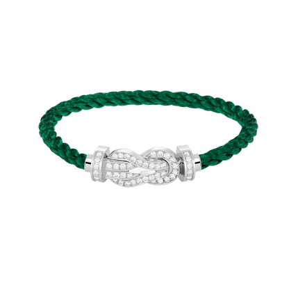 [Joyas Regalia] PULSERA DE PLATA CON HEBILLA GRANDE DE 8 FIGURAS Y DIAMANTES COMPLETOS