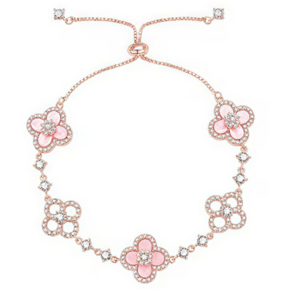 [Joyas Regalia] PULSERA CON 5 MOTIVOS DE TRÉBOL ROSA AZUL ROJO BLANCO