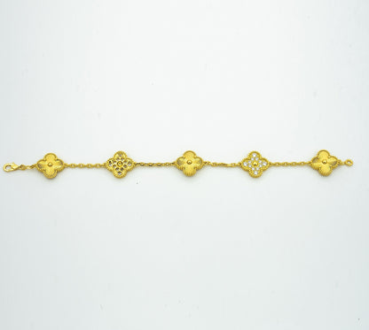 [Joyas Regalia]PULSE TRÉBOL 5 MOTIVOS ORO DIAMANTE 