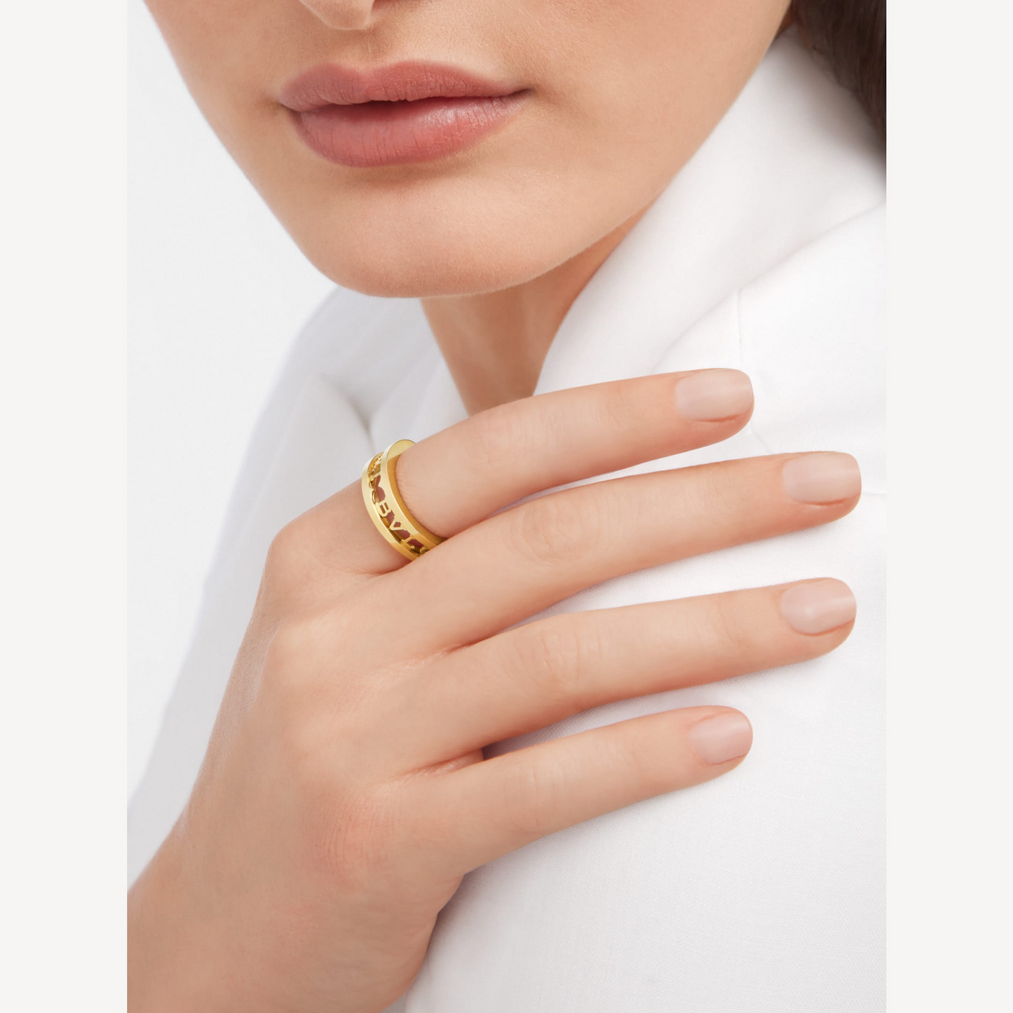 [Regalia jewelry]ZERO 1 ONE-BAND WITH OPENWORK LOGO SPIRAL RING