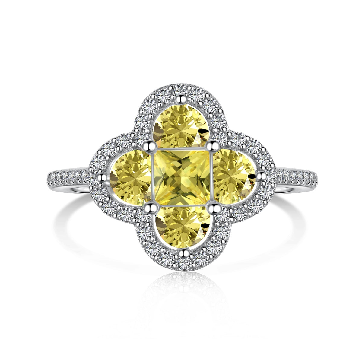 [Joyas Regalia] Lujoso anillo de banquete con forma de flor de la eternidad