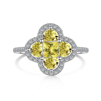 [Joyas Regalia] Lujoso anillo de banquete con forma de flor de la eternidad