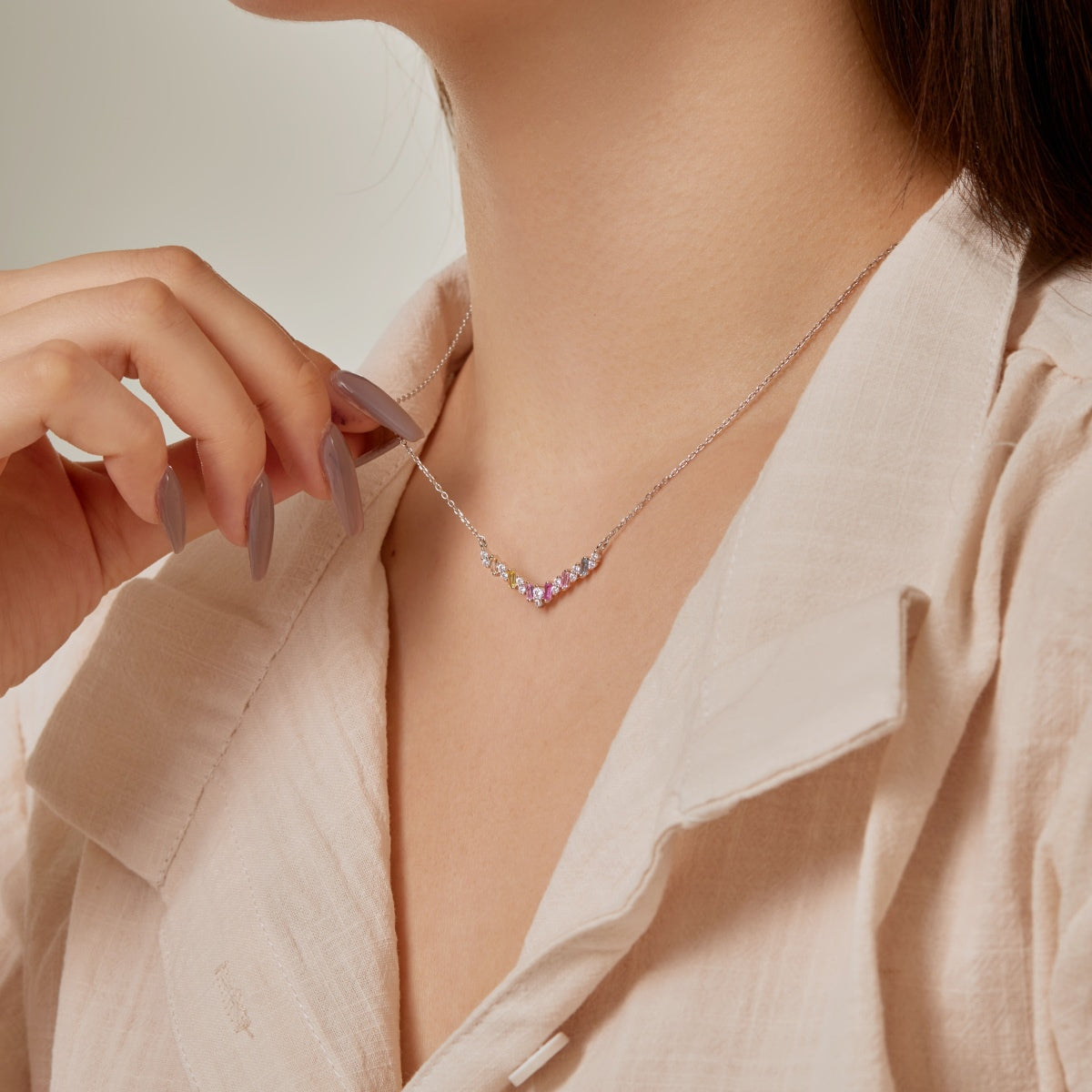[Joyas Regalia]Collar arcoíris deslumbrante