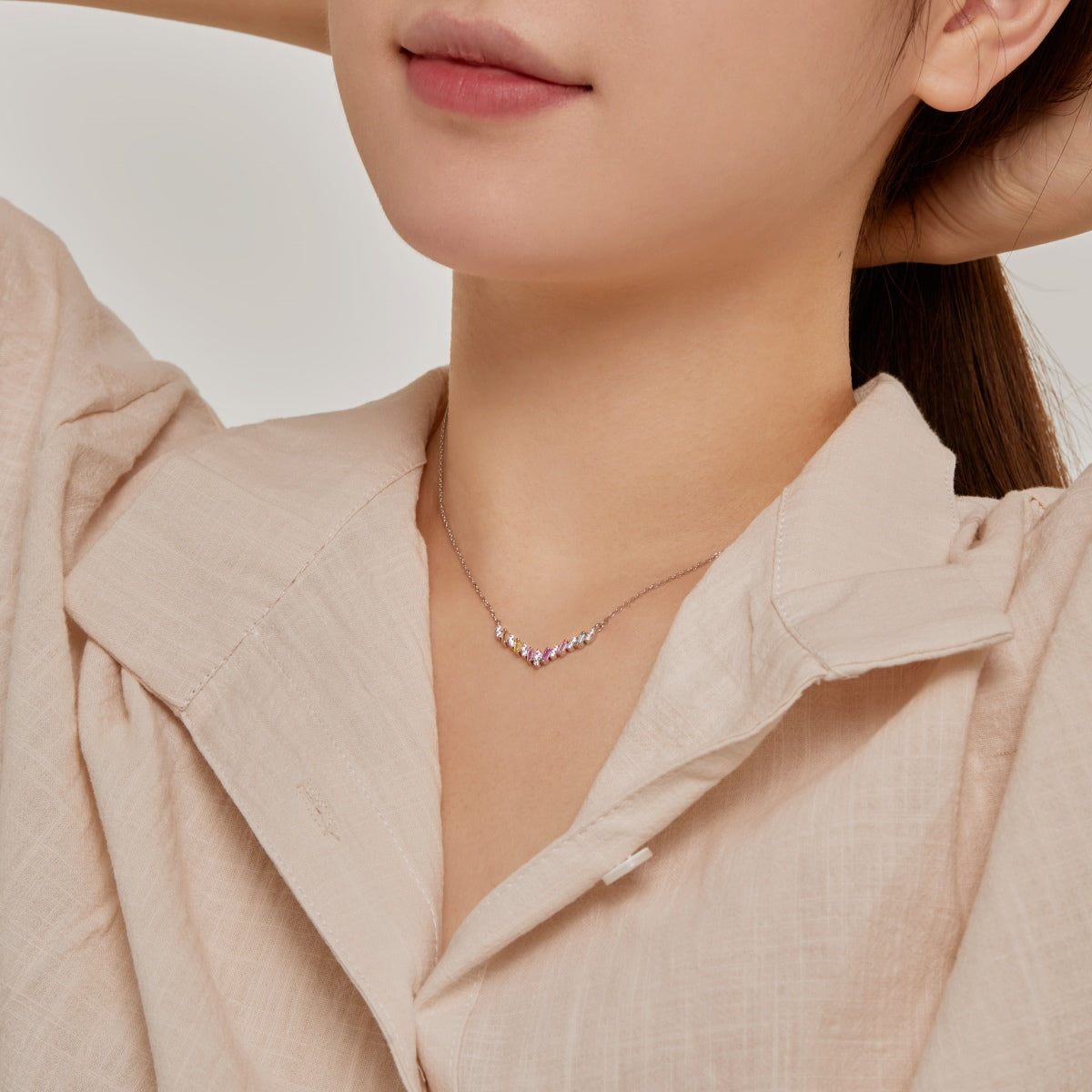 [Joyas Regalia]Collar arcoíris deslumbrante