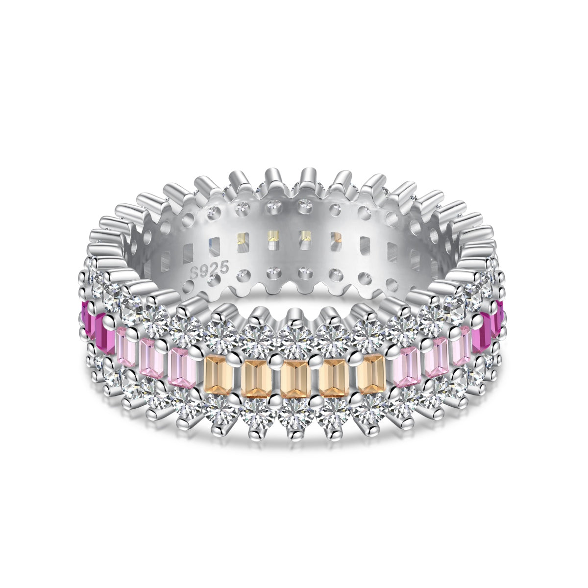 [Joyas Regalia] Anillo diario adornado con corte radiante y colorido